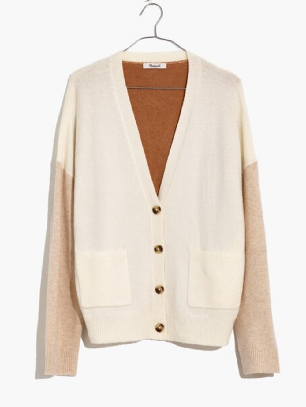 Madewell Short Kent Ex-Boyfriend Cardigan Sweater Colorblock XXL Wool Blend